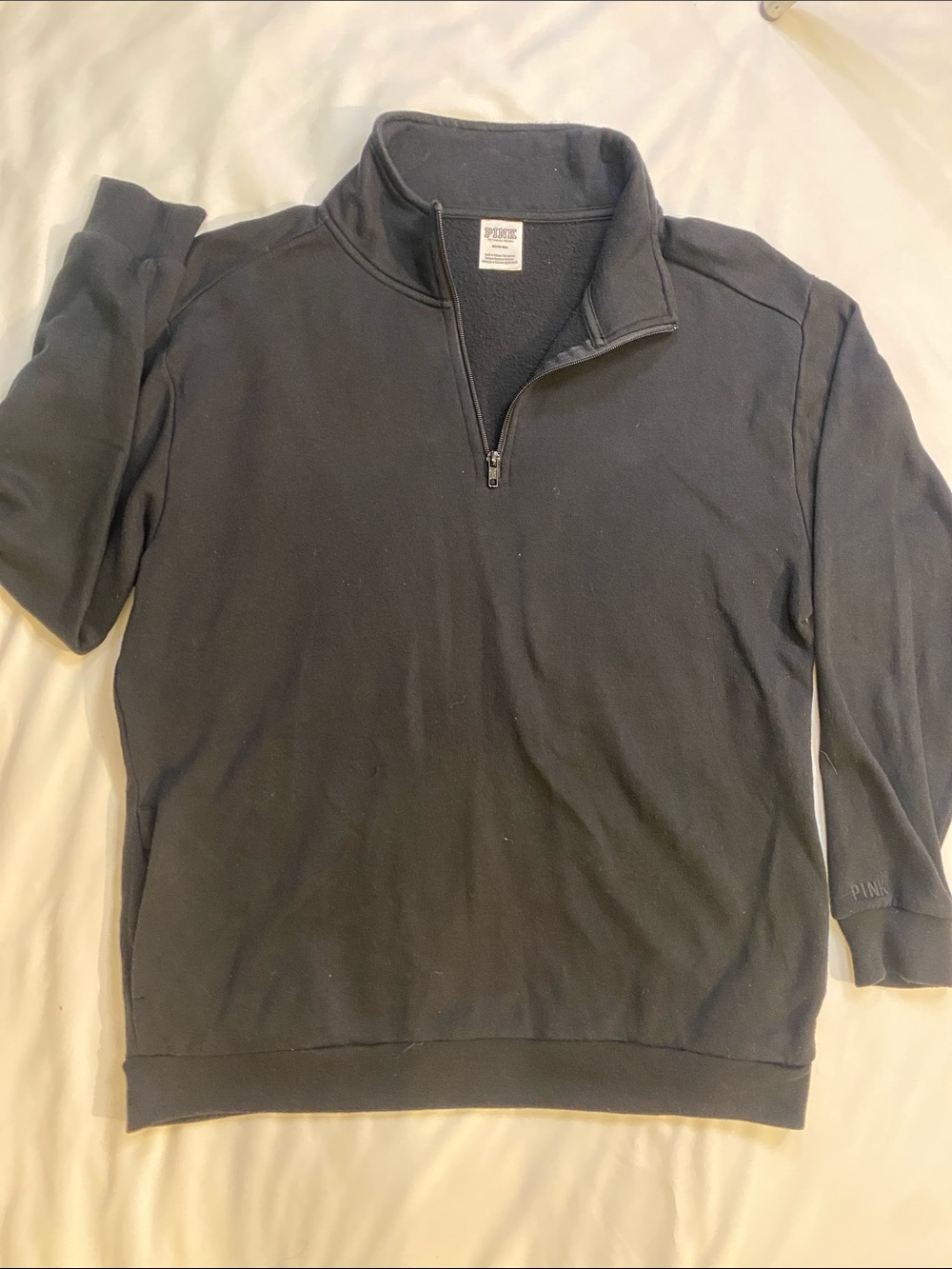 PINK Victoria's Secret Black Quarter-Zip Pullover